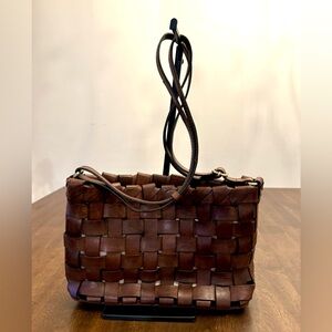Brown Woven Crossbody Bag